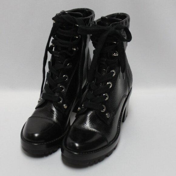 NWT Marc Fisher Black Leather Heeled Ankle Boots - Picture 2 of 16